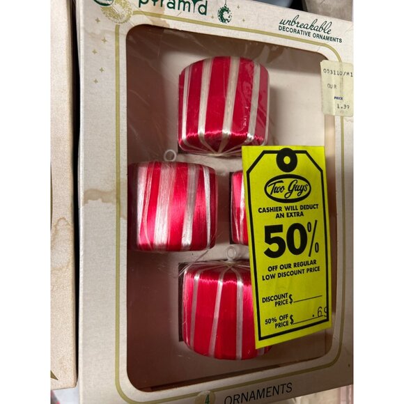Vintage Pyramid Unbreakable Decorative Ornaments 4 Pack Rauch Industries USA - Picture 3 of 6